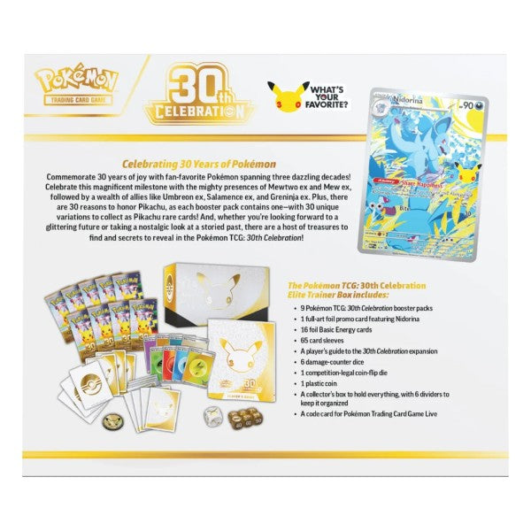 Pokemon - Mega Evolution - 30th Celebration Elite Trainer Box - ETB - Booster Pack