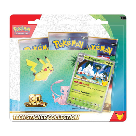 Pokemon - Mega Evolution - 30th Celebration - Tech Sticker Collection (Alolan Exeggutor) Booster Pack
