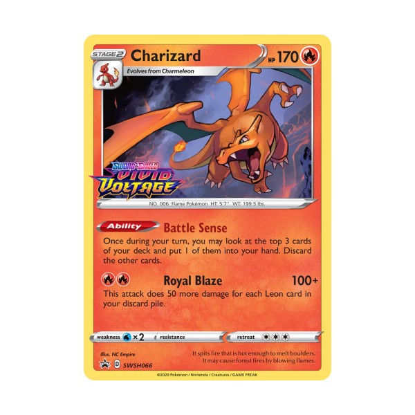 Pokemon - Charizard SWSH066 Vivid Voltage Pre Release Promo